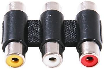 KriTech 3 RCA Female to 3 RCA Female Coupler Connecter Adapter Jointer Extension Socket