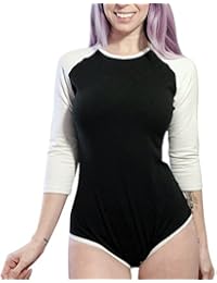 Adult Baby Diaper Lover ABDL Snap Crotch Romper Onesie - Baseball Reglan Sleeves