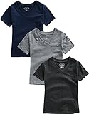 Vaenait Baby 3 Pack 2T-7T Boys Short Sleeve V-Neck Basic Tee T-shirts