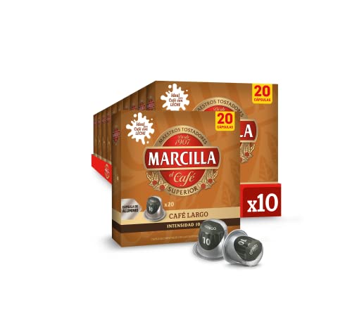 Cápsulas de Café Largo | Intensidad 10 | 200 Cápsulas Compatibles Nespresso (R)
