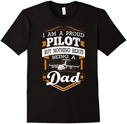 Mens Airplane Pilot Shirt for fathers day, Funny Cute Flying Gift Medium Black