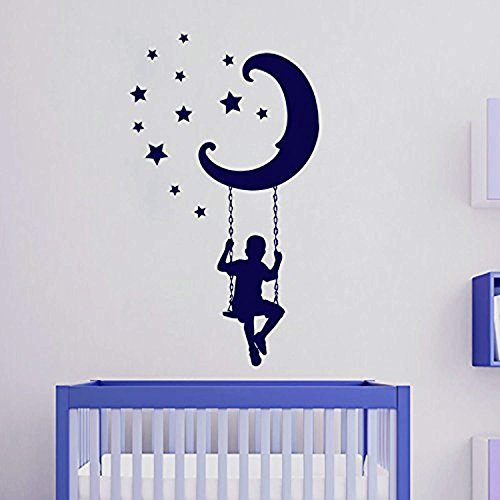 Amazing Home Decor-Wall Decals Child Swing Month Star Decal Vinyl Sticker Boy Cirl Nursery Bedroom Playroom Home Decor Art Murals DD400