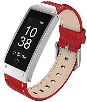 BTwear Fitness Tracker, Y2 Waterproof Smart Wristband with Heart Rate and Blood Pressure Monitor for Android and iOS Smartphone (Red)