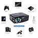 Portable Projector, Distianert Video Projector Home Theater Projector HD Projector Outdoor/Indoor Projector Support 1080P via USB TV Laptop Game Android iPad iPhone for Home Cinema Theater
