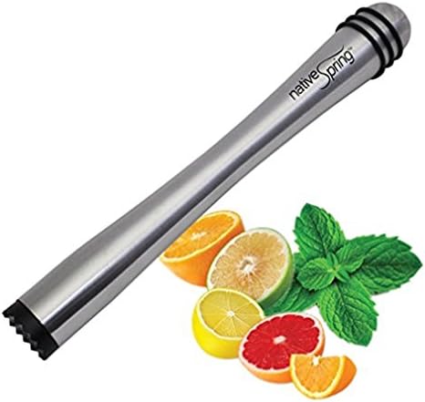 Native Spring Drink Muddler Stainless Steel Mojito Bar Tool with Nylon Tip