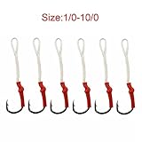 Shaddock Fishing 20, 50 Pack Sharp Jij Jigging Assist Hooks Stainless Steel Assist Fishing Hooks Fishhooks with White PE Line