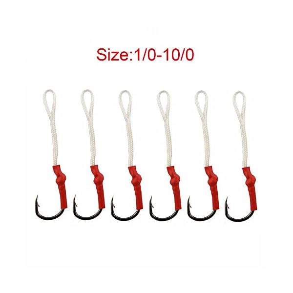 Shaddock-Fishing-20-50-Pack-Sharp-Jij-Jigging-Assist-Hooks-Stainless-Steel-Assist-Fishing-Hooks-Fishhooks-with-White-PE-Line