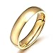 JAJAFOOK Men Women Stainless Steel Smooth Rings 4MM Width,Gold,High Palted