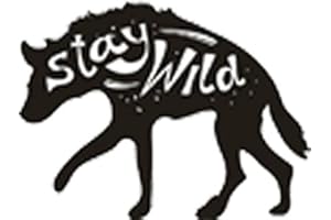 SHINOBI STICKERS Cool Black Animal Silhouette with Quote Cartoon Vinyl Sticker (12" Wide, Stay Wild Hyena)