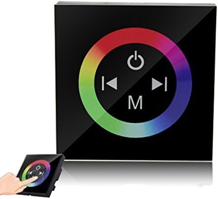ADDCOME Wall-Mounted Touch Panel Multi-color RGB Remote Controller LED Dimmer Controller (Black)