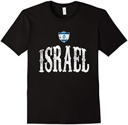 Mens Vintage Israel Flag T-shirt Israelis Pride Soccer Sports XL Black