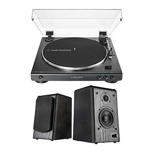 AudioTechnica ATLP60X USB Turntable (Black) with Microlab Pro1BT