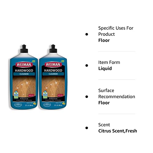 Weiman Hardwood Floor Cleaner , StreakFree Shine, No Residue, EPA