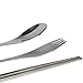 kilofly Stainless Steel Fork Spoon Chopsticks 3 pcs Cutlery Set, Value Pack of 2