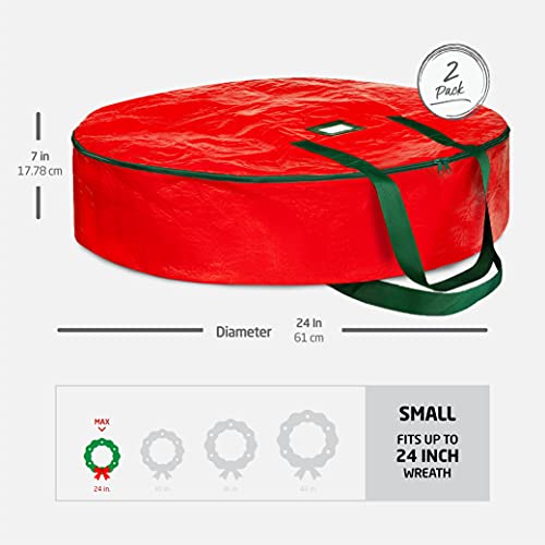 ZOBER Christmas Wreath Storage Container 24 Inch, Waterproof