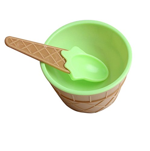 image for ღ Ninasill ღ Exclusive Ice Cream Bowl With A Spoon (Green, 9.8 7 c