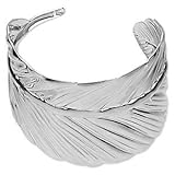 Feather Bracelet-Silver Color Finished Steel Adjustable Cuff Feather Bracelet for Teen Girls-Women