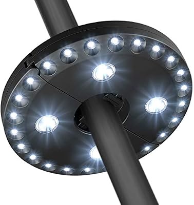 2020 Upgraded Amir Patio Umbrella Light 3 Lighting Modes 28 Led Lights At 200 Lumens 4 X Aa Battery Operated Umbrella Pole Light Camping Lights For Umbrellas Camping Tents Or Outdoor Use Black Amazon Com