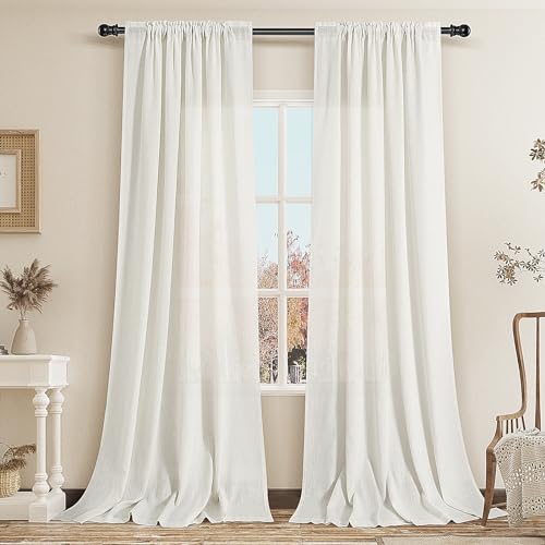 Guken Long Linen Curtains Long