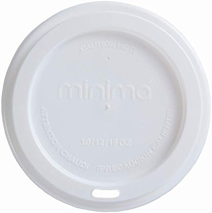 Minima 50 Count Compostable Lid for Hot Cups – Fits Minima's 10 oz/12 oz/ 16 oz Hot Cups - Certified 100% Compostable by BPI