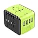 International Power Adapter, Universal Travel Adapter with 4 USB, Travel Plug Adapter for US, EU, UK, AU 150+ Countries, All in One European Adapter for iPhone, Android, All USB Devices