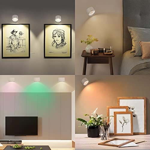 Battery Operated Wall Sconce, Lights for Wall 2 Pack Wireless LED Mounted Reading Lights