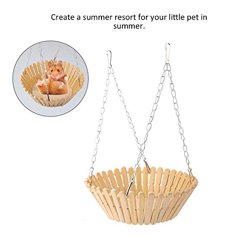 Hamster Hammock Toy, Parrot Cool Summer Bamboo Swing Cage Accessories Pet Birds Hanging Bed Small Animal Swing Nest Parakeet Squirrel Galesaur Swing Toys