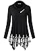 SeSe Code Women's Cowl Neck Long Sleeve Asymmetric Boho Floral Tunic Blouse(FBA)