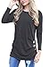 OURS Women's Casual Long Sleeve Crew Neck Bat Sleeve T Shirts Blouse Tops (XXL, Black)