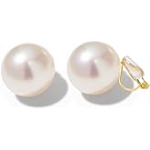 TONLUYAX Pearl Clip on Earrings for Women Drop Clip Earrings for Women Gold Plated White Imitation Pearl Earrings Fashion