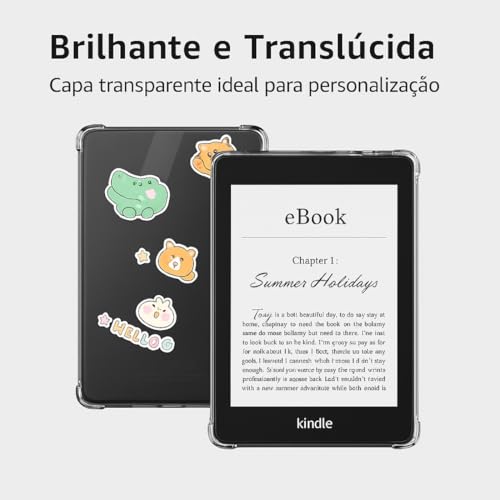 Capa Para Kindle 11ª Geração 6” (Modelos 2022 e 2024 – C2V2L3 e RS23CV) – TPU Flexível – Cantos Reforçados – Ultrafina, Leve e Antichoque – Transparente