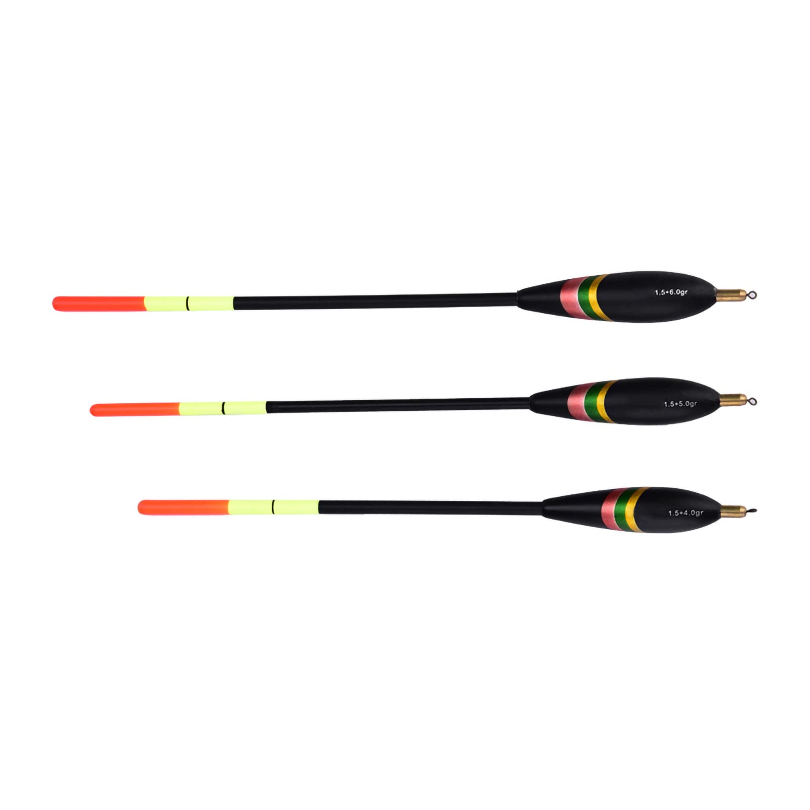 Alomejor 3Pcs Coarse Fishing Tackle Floats Set Assorted Sizes Fishing Lure Floats Bobbers Fishing Floats 1.5+6g 1.5+5g 1.5+4g