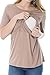 Smallshow 3 Pcs Maternity Nursing T-Shirt Modal Short Sleeve Nursing Tops Brown-Black-Grey,X-Large