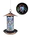 Sepfier Solar Power Energy Bird Feeder Outdoor Hanging Handcrafted Mosaic Glass LED Garden Light Waterproof Unique Gift (Color One)