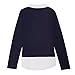 French Toast Girls' Little Long Sleeve Jersey Lace 2-fer, Navy, S (6/6X)