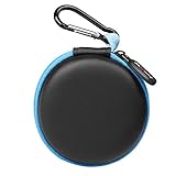 Sports Headphones Splash Proof Case, HiGoing Portable Protection EVA Hard Earpieces In-Ear Earbud Travel Carrying Cases with Carabiner, Blue