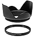 52MM UV Filter + 52mm Tulip Lens Hood for Canon EF-S 24mm F2.8 STM, 52 mm Ultraviolet Filter & 52 mm Lens Hood