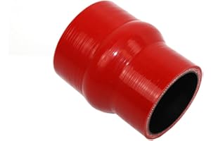 Tenkeauto Universal High Temperature 4-Ply Reinforced 2.5" ID to 2.75" ID Hump Reducer Silicone Hose Coupler (RED 2.5"-2.75")