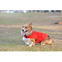 Comfortland Cozy Dog Cotton Padded Jacket Dog Winter Coat for Cat Cold Weather Sweater for Dogs Fleece Warm Dog Vest for Pet Dog Clothes for Christmas with Fur Collar for Small Medium Large Dogs,Red