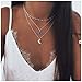Olbye Moon Pendant Necklace Layering Turquoise Necklace Choker Personalize Silver Necklace Jewelry for Women