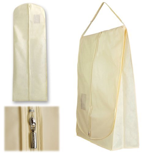 HANGERWORLD Ivory 72inch Breathable Showerproof Wedding Dress Bridal Gown Garment Travel Carry Cover Bags