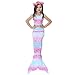 3PCS Mermaid Tail for Girls Swimsuit Swimming Tropical Bikini Christams Pool Party Swimsuit