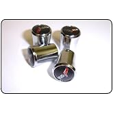 Eurosport Corvette C6 Logo Chrome Valve Stem Caps - Tapered