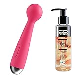 SVAKOM Luxury Super Powerfull Mini Full Body Massage Wand and Premium Water-based Hypoallergenic Lube ForPlay Premier Gel Plus 5 Oz