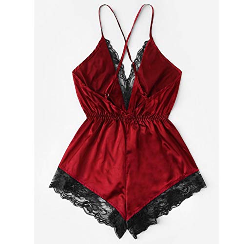One Piece Lingerie for Women Dress Lace Sleepwear Cotton Fashion Sexy Girl V-Neck Splice Bodysuit Bodydoll - Thumbnail 5