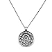 Antique Silver Tone Round Flowers Pendant Necklace Chain Long Necklace (Antique Style 1)