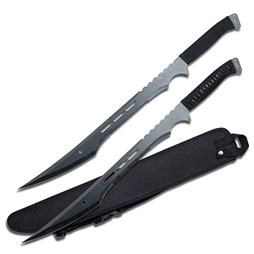 Snake Eye Tactical Black Fantasy Double Ninja Swords with Sheath