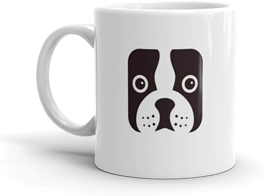 dog face on mug