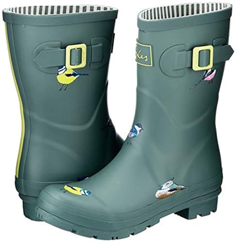 Joules Women's Molly Welly Rain Boot, Green Birds, in Kuwait