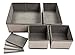 Set of 4 Organizer Bins with Dividers for Closet Dresser Drawer Inserts Bathroom Dorm or Baby Nursery; Store Socks Underwear Clothes; Clothing Organization; Organizador de Closet; (Set of 4, Gray)